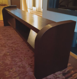 Banc pour bout de lit en palissandre des Indes